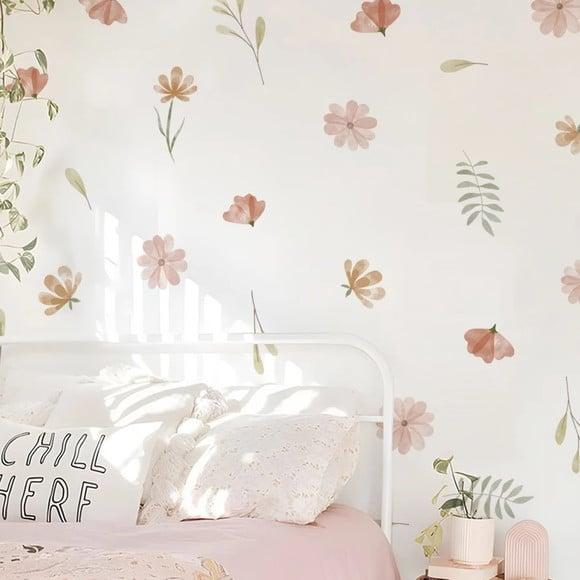Adesivo de Parede Flores e Raminhos Aquarela