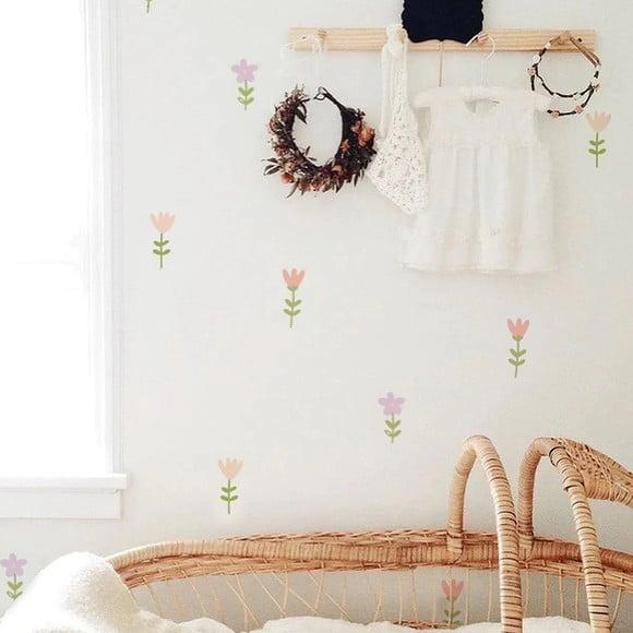 Adesivo de Parede Florzinhas - Adesivo Florzinhas Boho