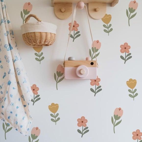 Adesivo de Parede Florzinhas - Adesivo Florzinhas Boho