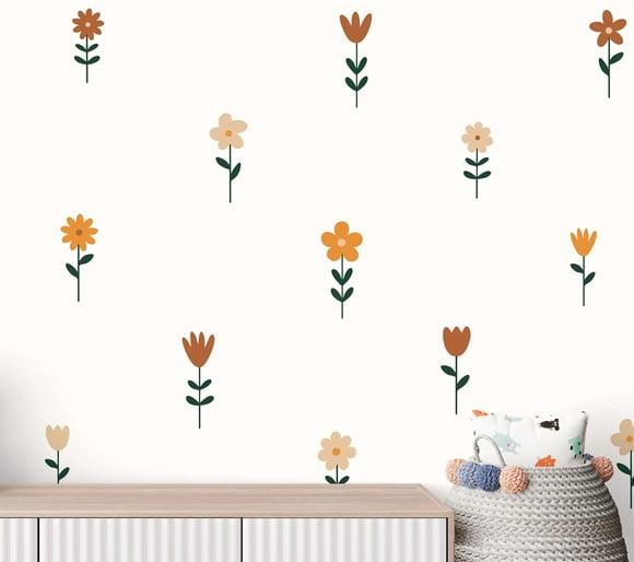 Adesivo de Parede Florzinhas - Florzinhas Tons Terrosos