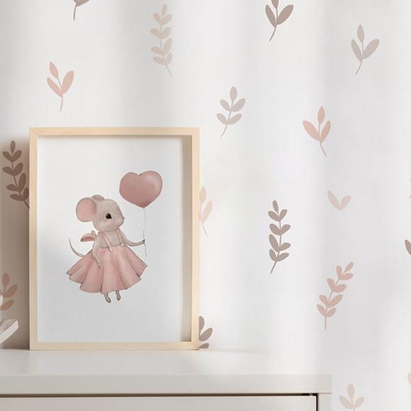 Adesivo de Parede Folhas Minimalistas - Adesivo Raminhos