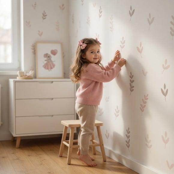 Adesivo de Parede Folhas Minimalistas - Adesivo Raminhos