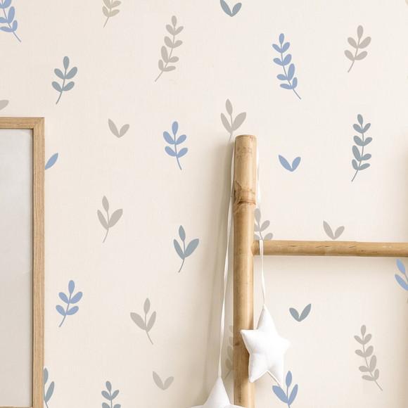 Adesivo de Parede Folhas Minimalistas - Adesivo Raminhos