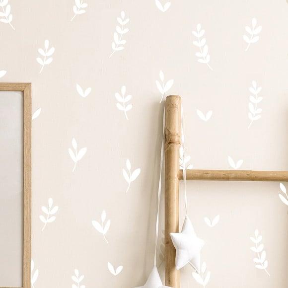 Adesivo de Parede Folhas Minimalistas - Folhinhas Brancas