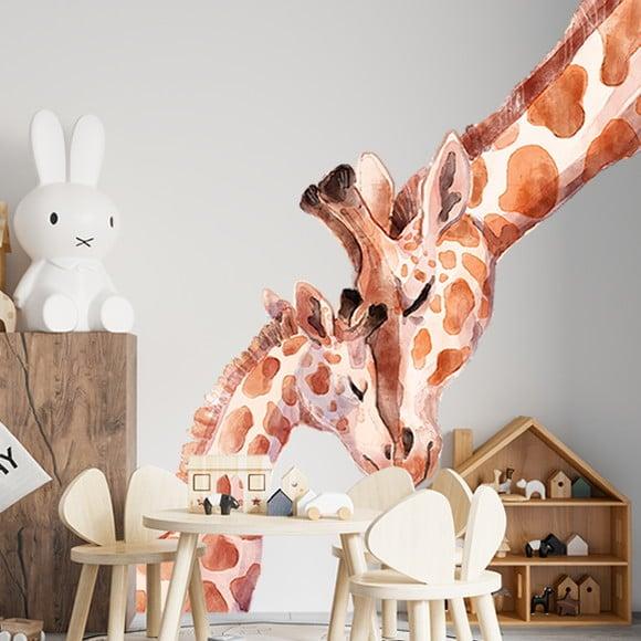 Adesivo de Parede Girafas Aquarela - Adesivo Girafas