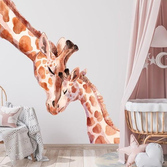 Adesivo de Parede Girafas Aquarela - Adesivo Girafas