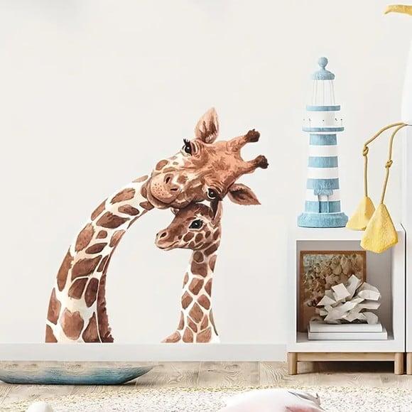 Adesivo de Parede Girafas Aquarela - Adesivo Girafas