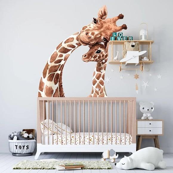 Adesivo de Parede Girafas Aquarela - Adesivo Girafas