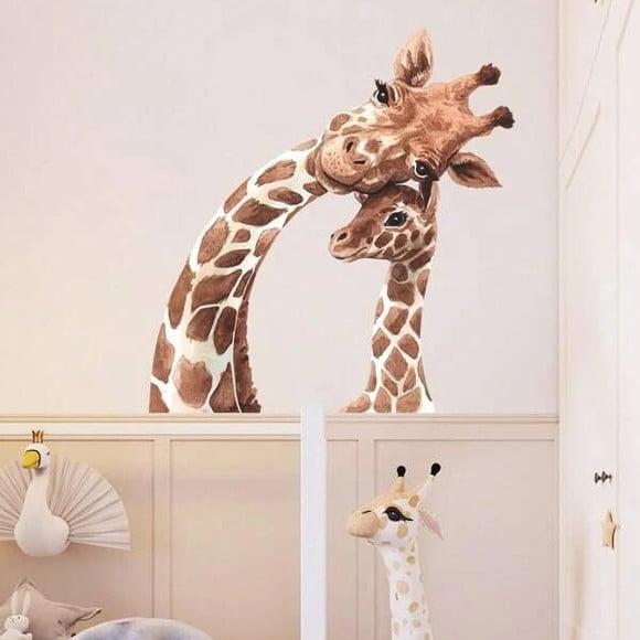 Adesivo de Parede Girafas Aquarela - Adesivo Girafas