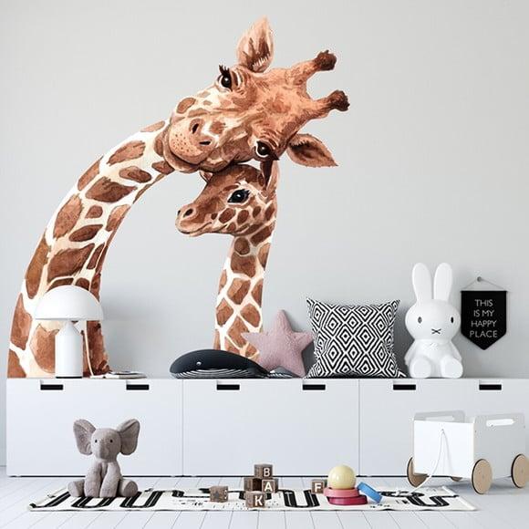Adesivo de Parede Girafas Aquarela - Adesivo Girafas