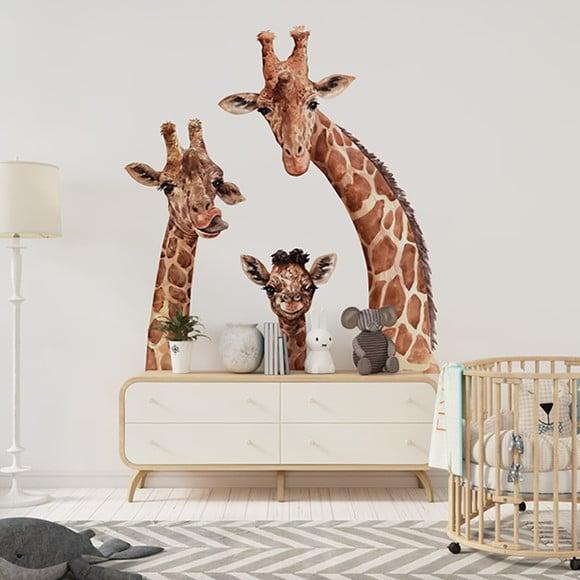 Adesivo de Parede Girafas Aquarelada