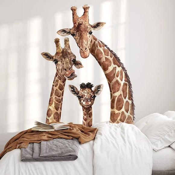 Adesivo de Parede Girafas Aquarelada-adesivo Girafas Família