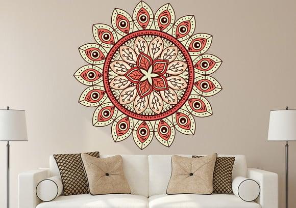 Adesivo de parede mandala 100cm