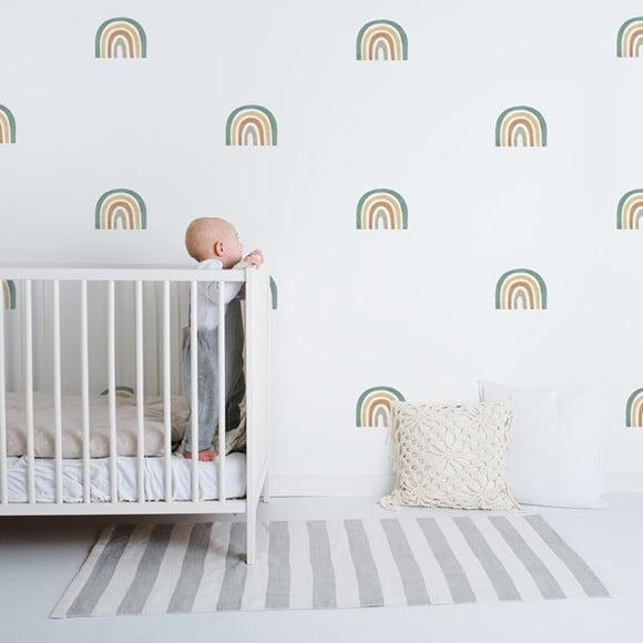 Adesivo de Parede Mini Arco Íris - Arco-íris Boho Aquarela