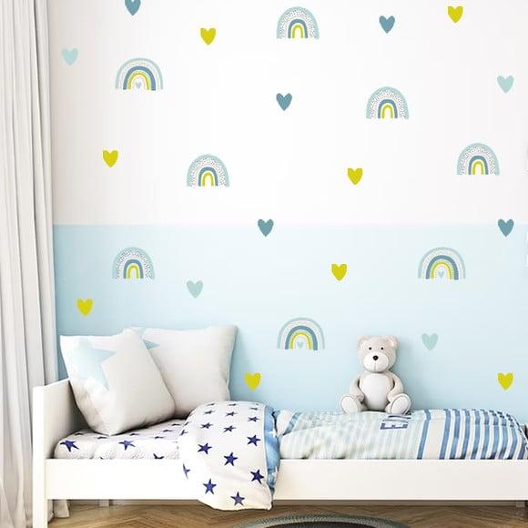 Adesivo de Parede Mini Arco Íris + Corações