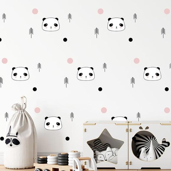 Adesivo de Parede Pandas, Arco Íris, Pinheiros, Bolinhas