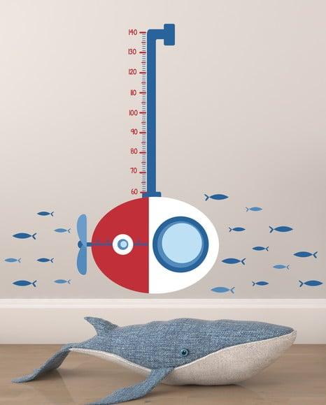Adesivo de Parede Régua do Crescimento Submarino