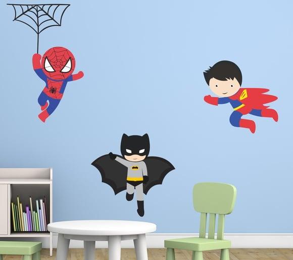 Adesivo de Parede Super Heróis Batman/homem Aranha/superman