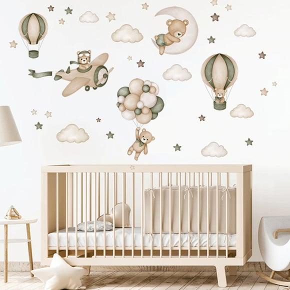 Adesivo de Parede Ursinho Aviador - Quarto de Bebê