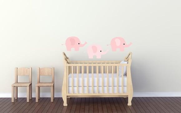 Adesivo de Parede Trio de Elefantes Rosa