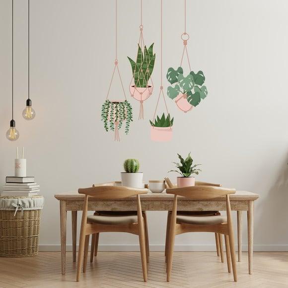 Adesivo de parede vasos de plantas