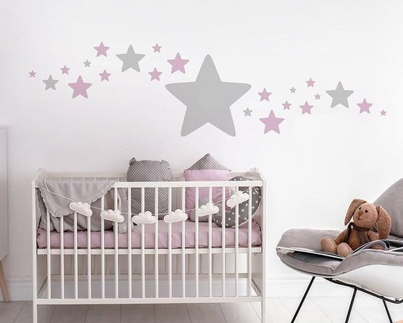 Adesivo estrela + estrelinhas