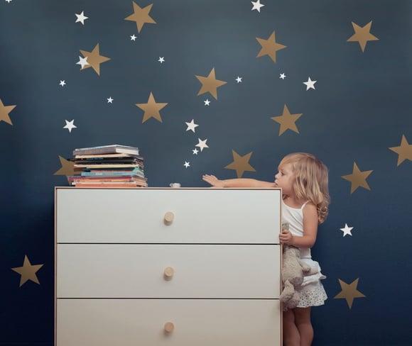 Adesivo Estrelas Douradas E Brancas