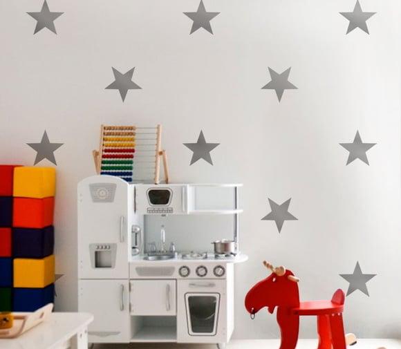 Adesivo estrelas prata 12cm