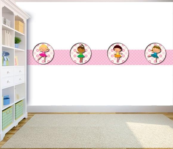 Adesivo Faixa Bailarinas - Adesivo Decorativo