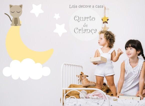 Adesivo gatinho na lua