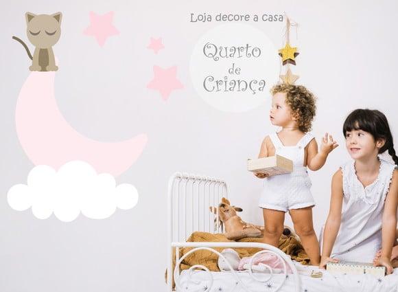 Adesivo gatinho na lua