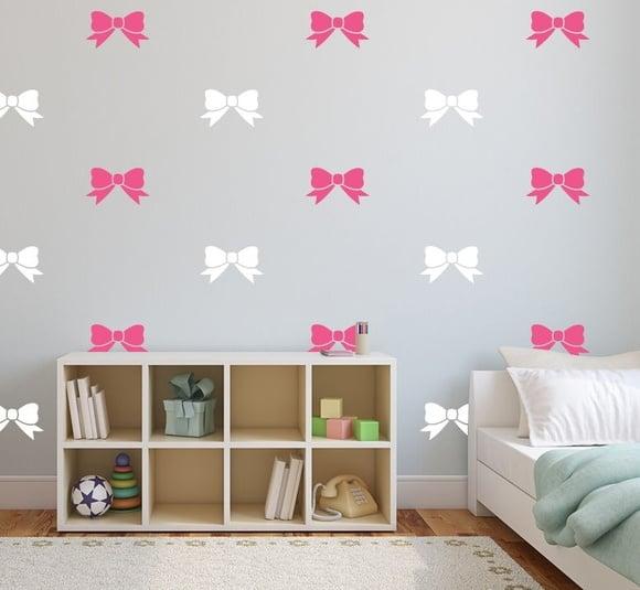 Adesivo laços pink e branco