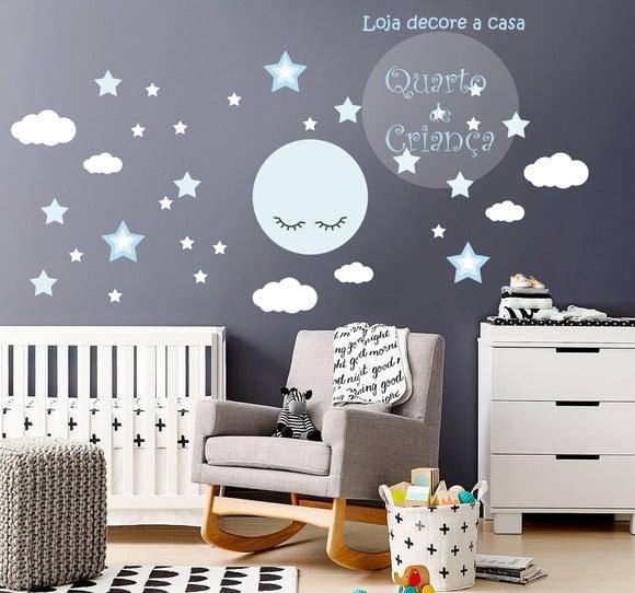 Adesivo Lua/estrelas/nuvens