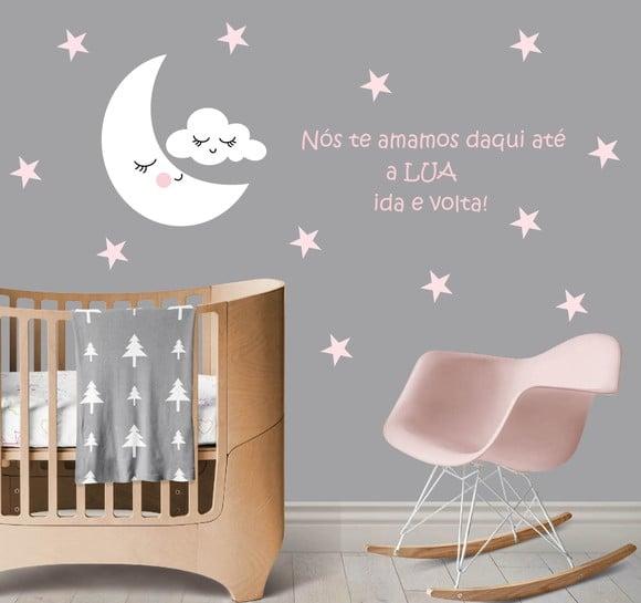 Adesivo lua + estrelas + nuvem
