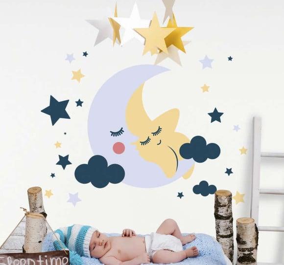 Adesivo lua e estrelas