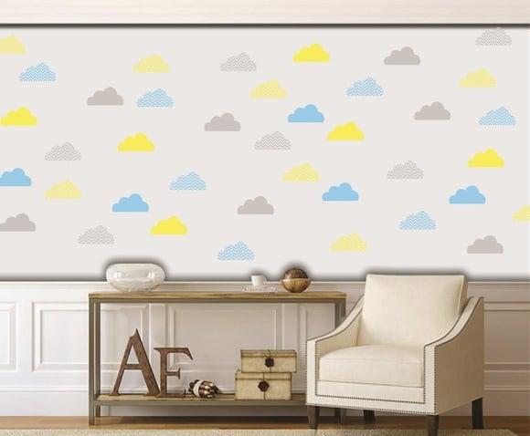 Adesivo nuvens lisas e chevron