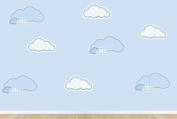 Adesivo nuvens estampadas