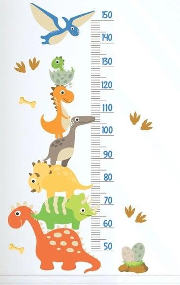 Adesivo Régua do Crescimento Dinossauros