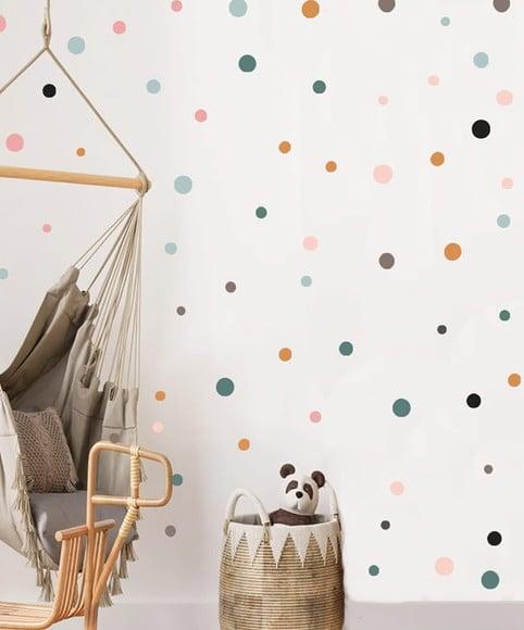 Kit de Adesivo de Parede Bolinhas Boho