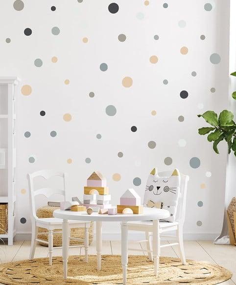 Kit de Adesivo de Parede Bolinhas Boho