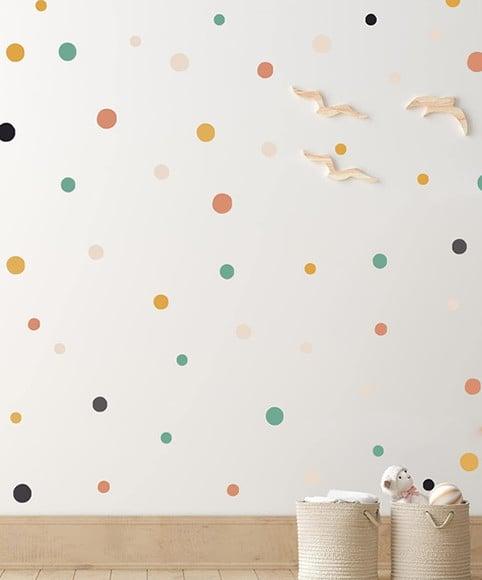 Kit de Adesivo de Parede Bolinhas Boho