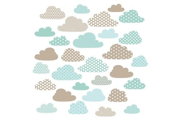 Kit de Adesivos de Parede Nuvens - Adesivo Nuvens