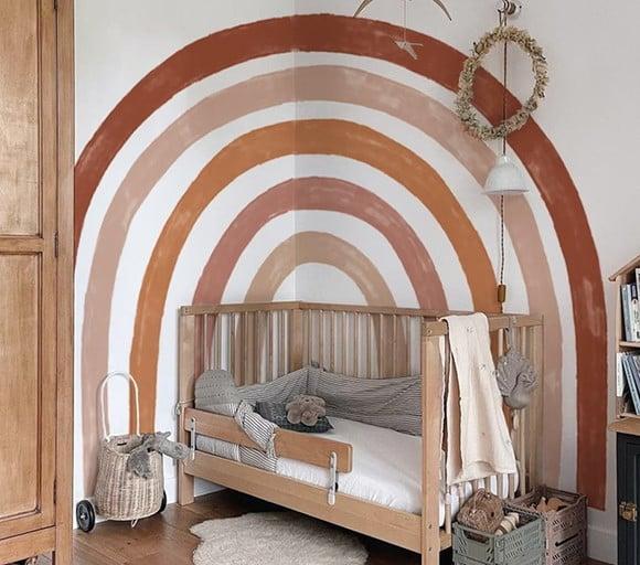 Lindo Adesivo de Parede Arco Íris Aquarela Boho