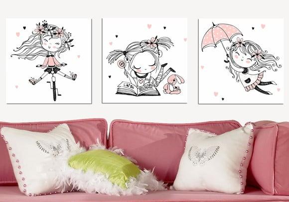 Quadrinhos para Quarto de Menina