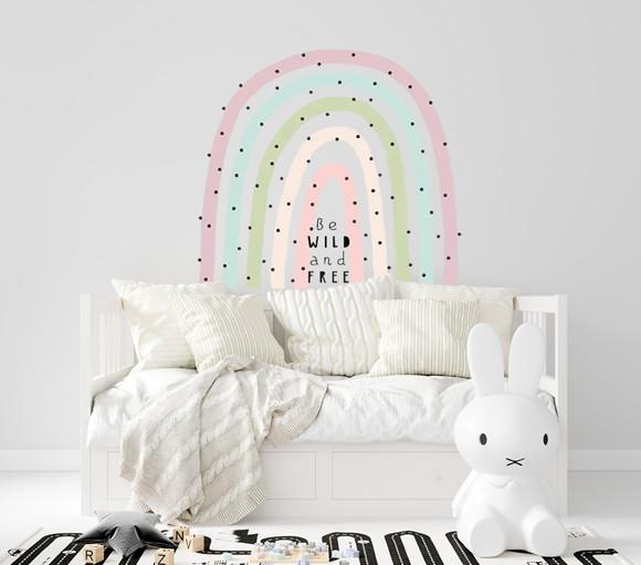 Adesivo de Parede Arco Íris com Bolinhas