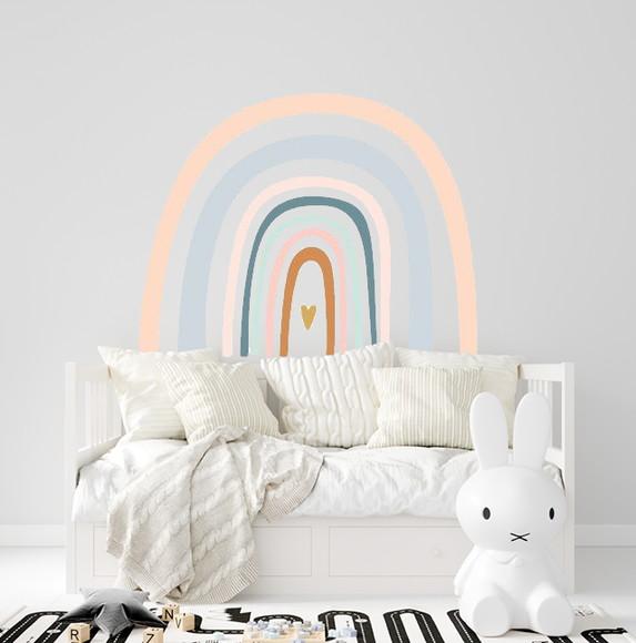 Adesivo de Parede Arco Íris Cores Pastel