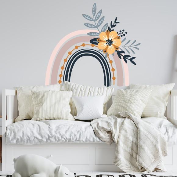 Adesivo de Parede Arco Íris com Flor