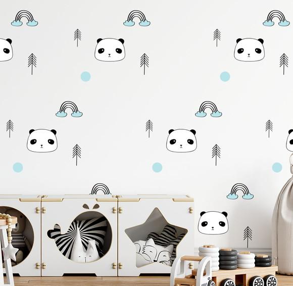 Adesivo de Parede Carinha de Pandas