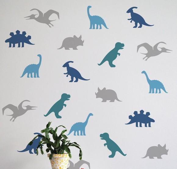 Adesivo de Parede Dinossauros - Kit de Adesivos Dinossauros