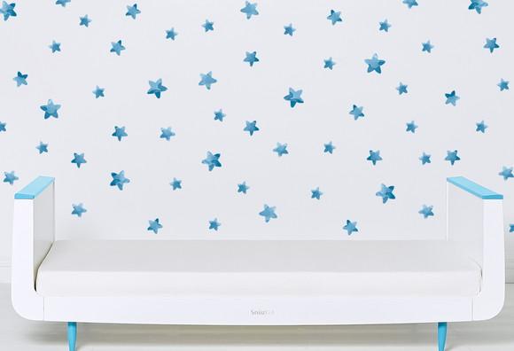Adesivo de Parede Estrelas (aquarela) Kit com 110 Estrelas